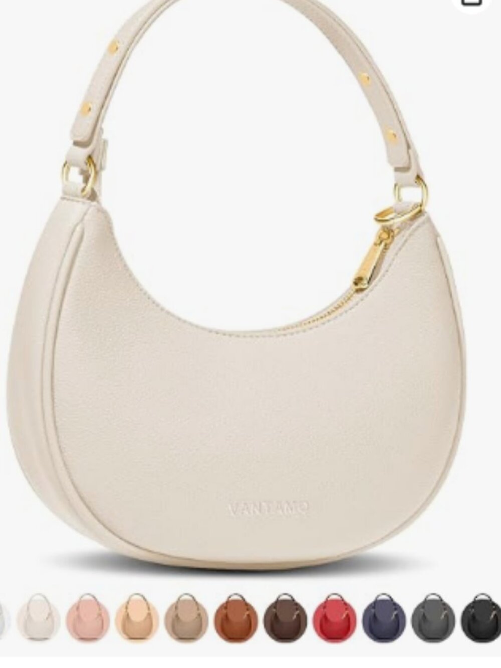 Half Moon Crescent Clutch with RFID Protection Anti-Theft Clip Adjustable Strap